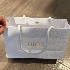 Dior White Bag with Gold Logo